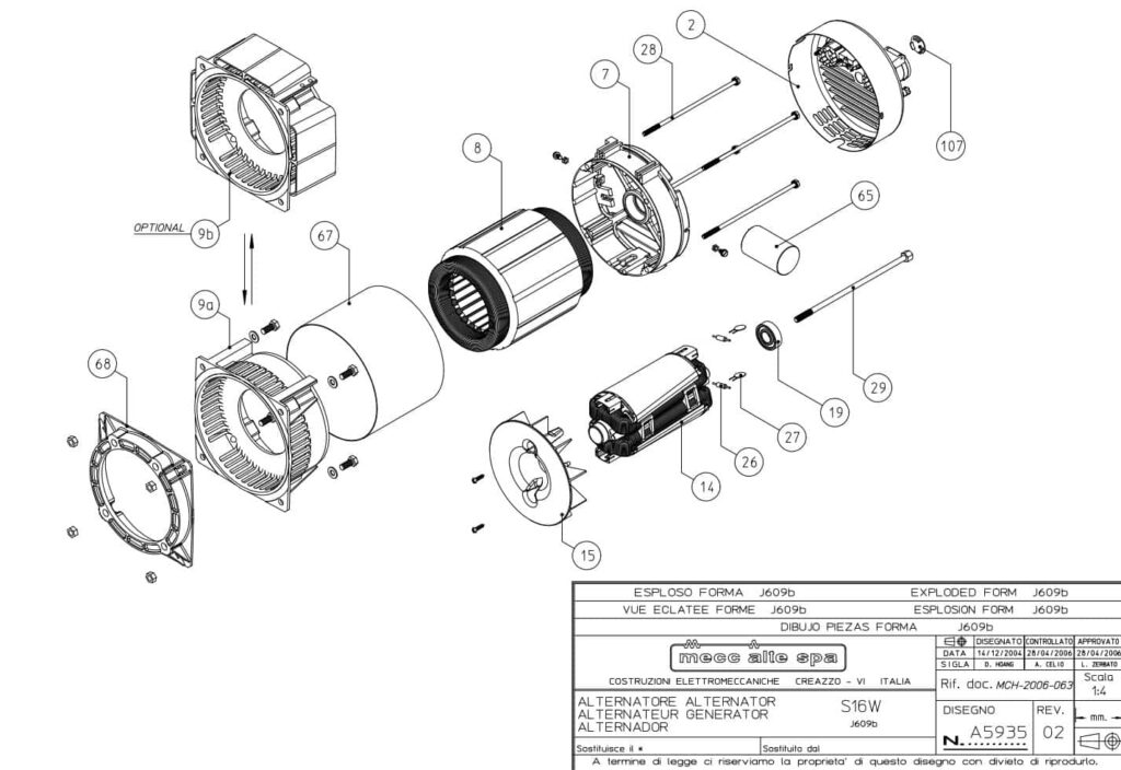 Phụ tùng củ phát điện S16W 2 cực 1 pha Phụ tùng S16W 1