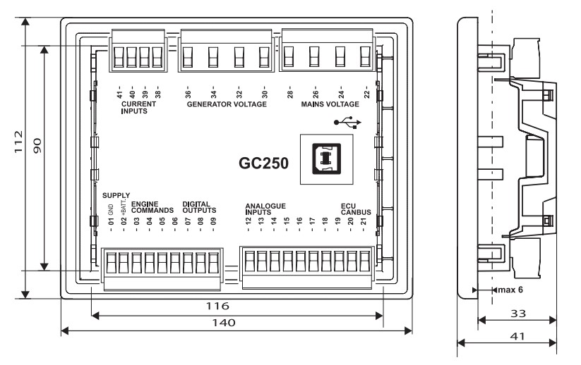 Bộ điều khiển máy phát điện GC250 Sơ đồ bộ điều khiển máy phát điện GC250