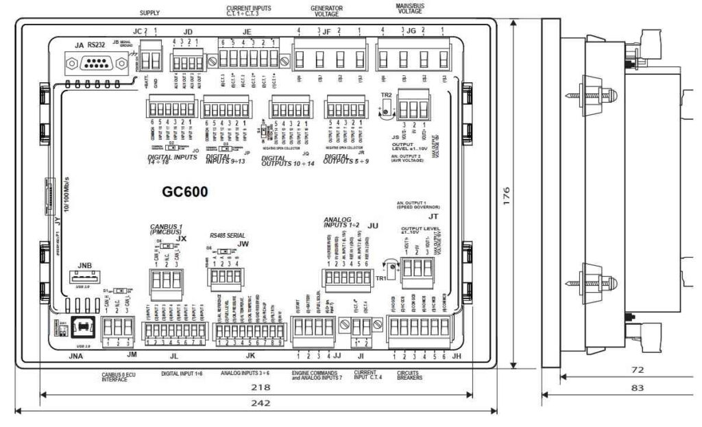 Bộ điều khiển hoà đồng bộ GC600/ GC600 Mains Sơ đồ bộ điều khiển hoà đồng bộ GC600