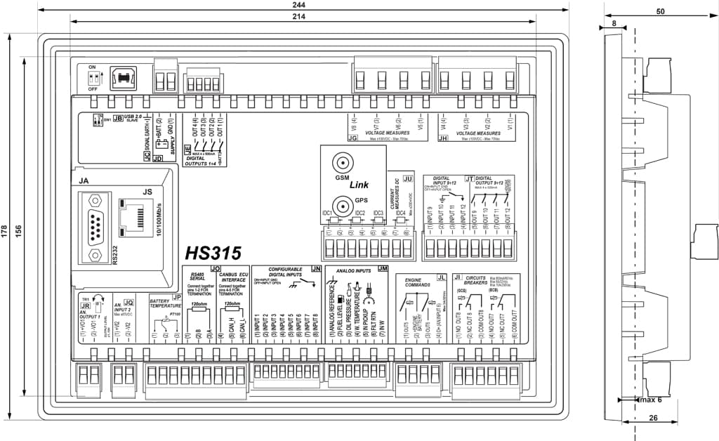 Bộ điều khiển sạc hỗn hợp nguồn HS315 So do HS315
